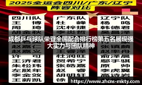 成都乒乓球队荣登全国配合排行榜第五名展现强大实力与团队精神
